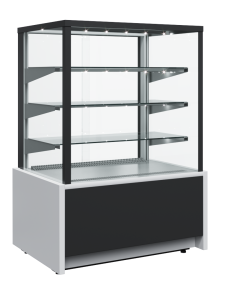 Витрина кондитерская Carboma KC70 VM 1,3-1 LIGHT 9006-9005 (ВХСв-1,3д Cube ТЕХНО)