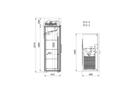 Шкаф холодильный Arkto D1.0-GL