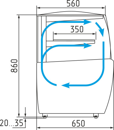 Витрина кондитерская Carboma K70 VM 0,9-12 LIGHT 0012-0109 (ВХСв-0,9д MINI)
