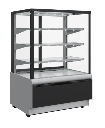 Витрина кондитерская Carboma KC70 VV 0,9-1 STANDARD 9006-9005 (ВХСв-0,9д Cube Люкс ТЕХНО)